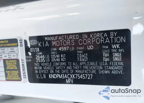 2019 Kia Sportage Lx из США, поврежденный, VIN KNDPM3ACXK7545727